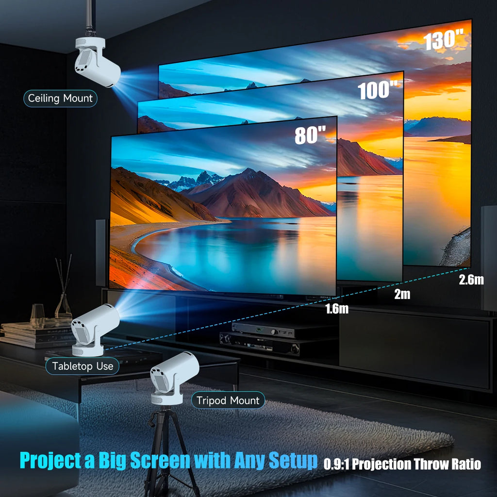 HY300 Pro + Projector 8K 720P With 5W Speaker Android 14