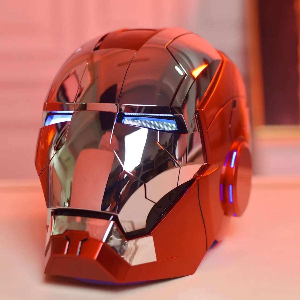 Interactive LED Cosplay Helmet – Voice-Controlled Auto-Opening Mask