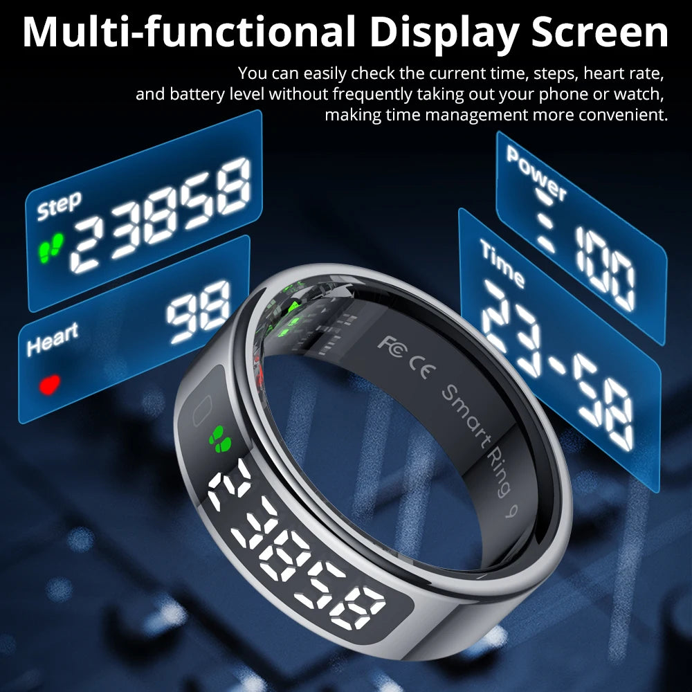 Smart Ring with Digital Display – Advanced Fitness & Health Tracker