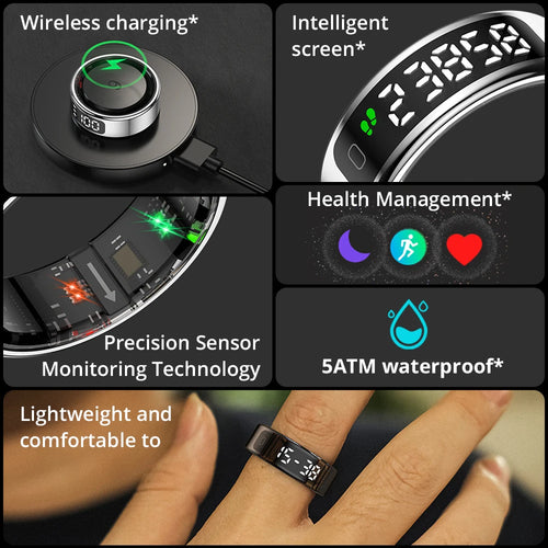 Smart Ring with Digital Display – Advanced Fitness & Health Tracker