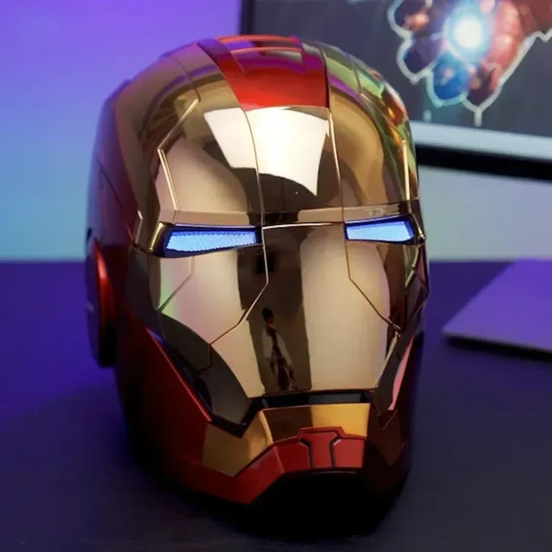 Interactive LED Cosplay Helmet – Voice-Controlled Auto-Opening Mask