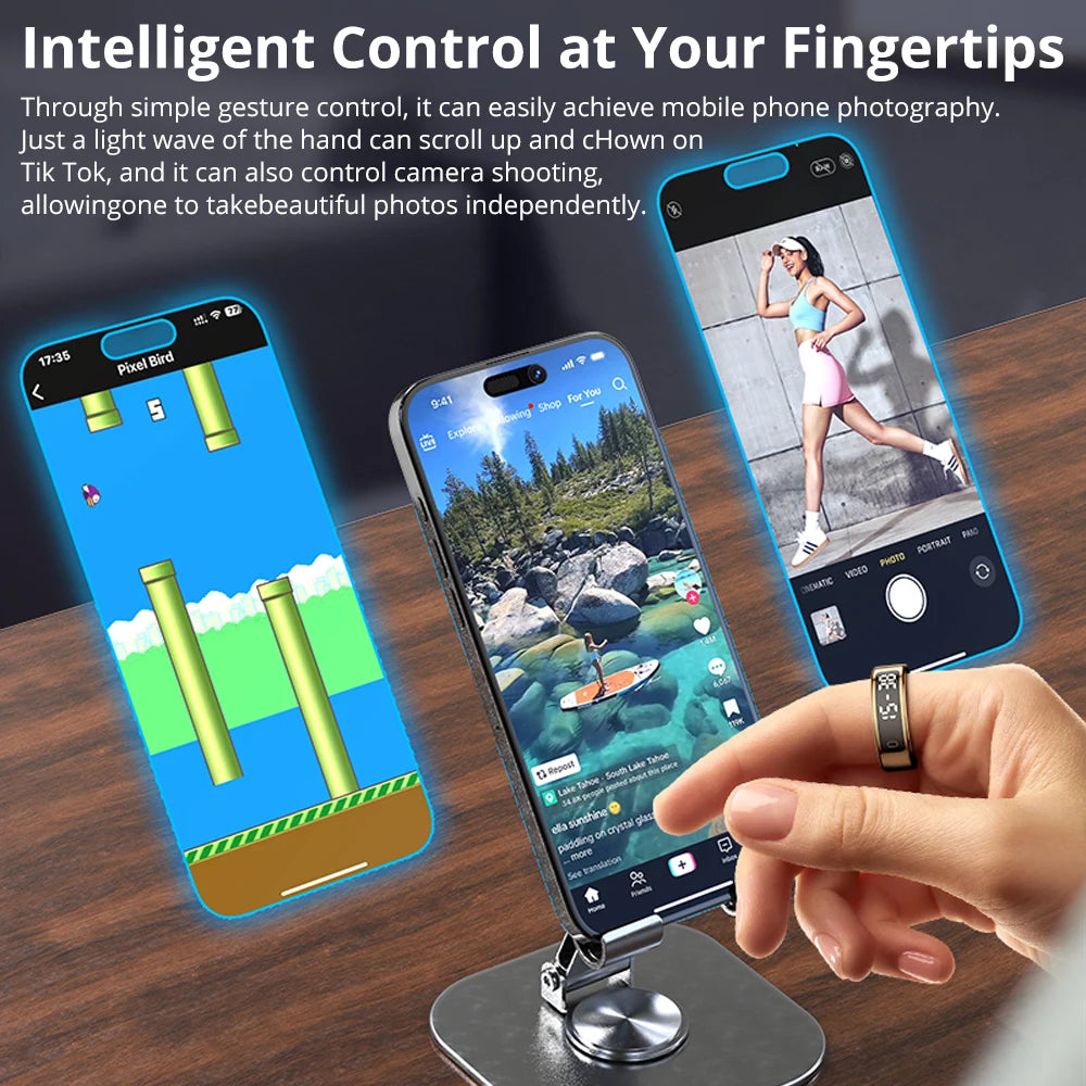 Smart Ring with Digital Display – Advanced Fitness & Health Tracker